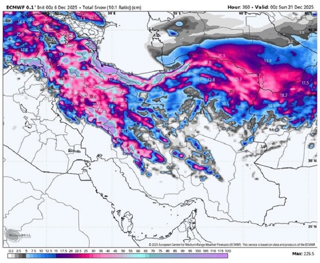سامانه بارشی قدرتمند در راه ایران؛ برف و باران سراسری می‌شود