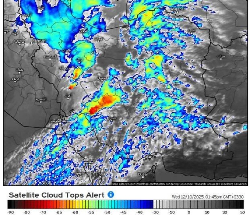 نزدیک شدن توده بارشی گسترده به تهران